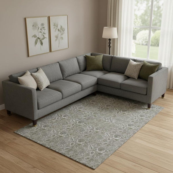 HomeRoots 10' X 14' Elegant Taupe & Beige Floral Area Rug – Durable, Stain-Resistant, UV Protected for Homes 655102