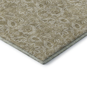 HomeRoots 8' X 10' Beige & Taupe Floral Washable Area Rug with UV Protection - Durable & Stylish for Any Room 655118