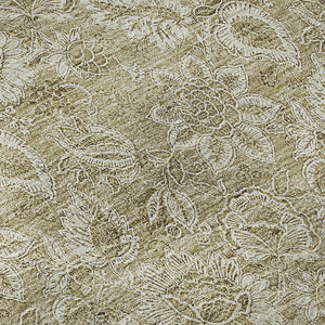 HomeRoots 8' X 10' Beige & Taupe Floral Washable Area Rug with UV Protection - Durable & Stylish for Any Room 655118
