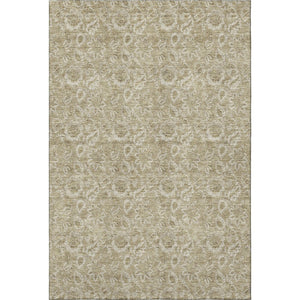 HomeRoots 8' X 10' Beige & Taupe Floral Washable Area Rug with UV Protection - Durable & Stylish for Any Room 655118