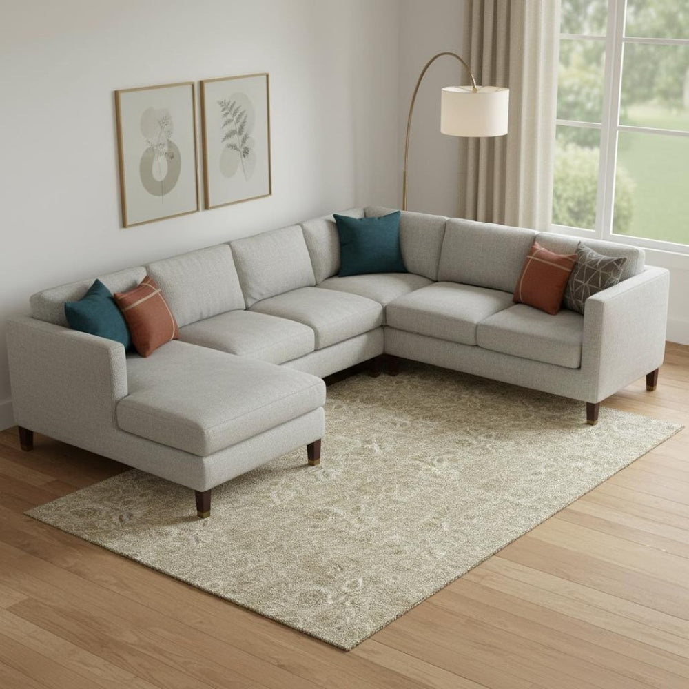 HomeRoots 10' X 14' Beige and Taupe Floral Area Rug - Washable, UV-Protected, Stain-Resistant for Busy Homes 655120