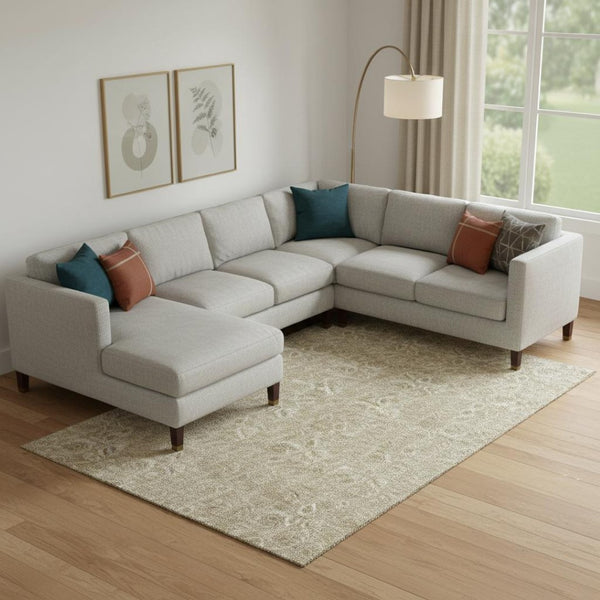 HomeRoots 10' X 14' Beige and Taupe Floral Area Rug - Washable, UV-Protected, Stain-Resistant for Busy Homes 655120