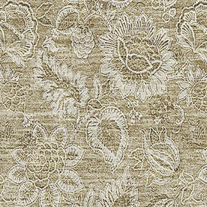 HomeRoots 10' X 14' Beige and Taupe Floral Area Rug - Washable, UV-Protected, Stain-Resistant for Busy Homes 655120