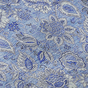 HomeRoots 10' X 14' Blue Floral Washable Area Rug - Durable, UV Protected, Perfect for Family Spaces & Pets! 655132