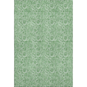 HomeRoots 9' X 12' Green Ivory Floral Area Rug – Washable, UV Protected, Durable Design for Stylish Spaces 655143