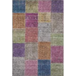 HomeRoots 8' X 10' Vibrant Copper Blue & Purple Patchwork Area Rug - Washable, UV-Protected & Stain-Resistant! 655160