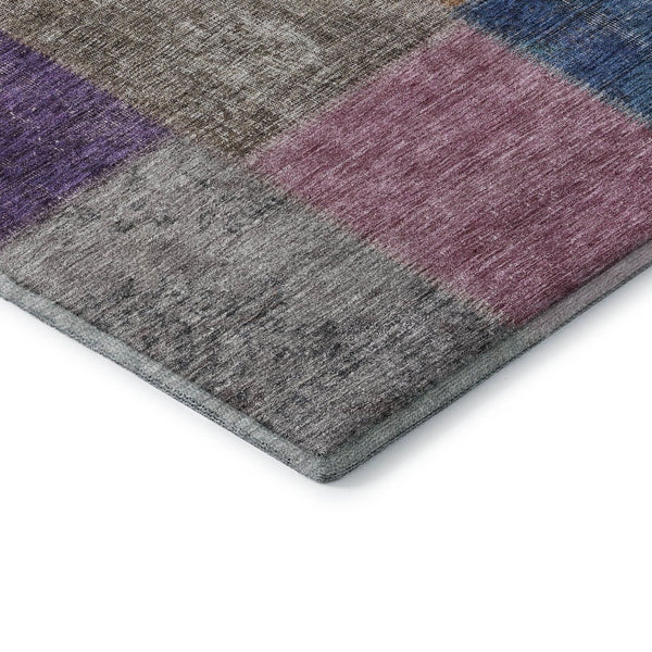 HomeRoots 8' X 10' Vibrant Copper Blue & Purple Patchwork Area Rug - Washable, UV-Protected & Stain-Resistant! 655160
