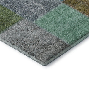 HomeRoots 8' X 10' Vibrant Green, Blue & Purple Patchwork Washable Area Rug with UV Protection & Stain Resistance 655172
