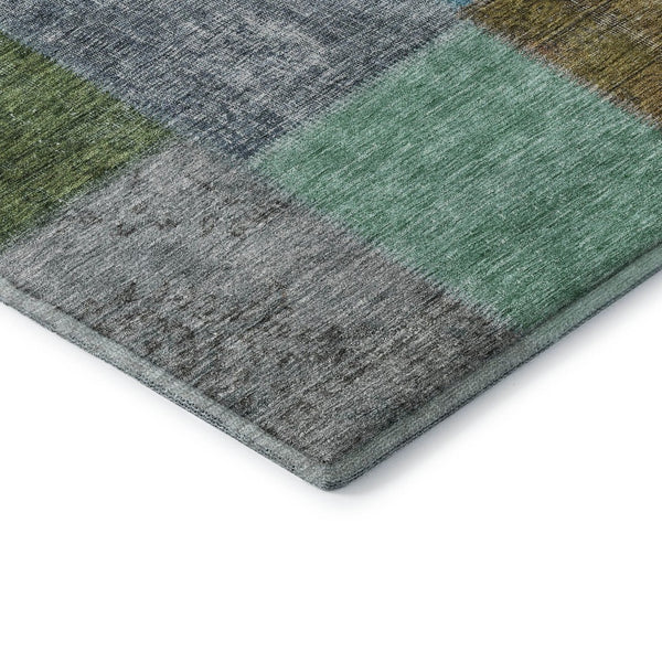 HomeRoots 10' X 14' Vibrant Green, Blue & Purple Patchwork Washable Area Rug with UV Protection & Stain Resistance 655174