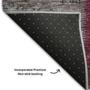 HomeRoots 5' X 8' Merlot Gray & Burgundy Patchwork Area Rug - Durable, Stain-Resistant, UV Protected Elegance 655176