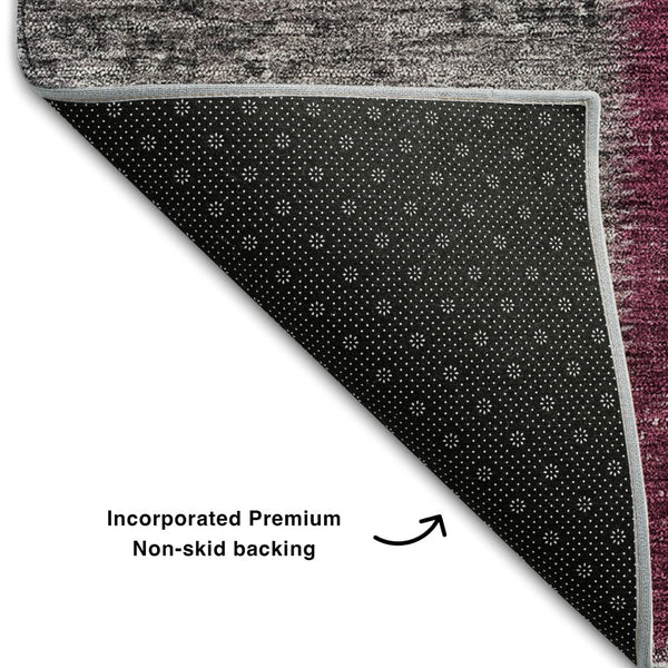 HomeRoots 5' X 8' Merlot Gray & Burgundy Patchwork Area Rug - Durable, Stain-Resistant, UV Protected Elegance 655176