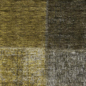 HomeRoots 5' X 8' Stylish Coffee Gold Taupe Patchwork Area Rug - Washable, UV-Protected, Stain-Resistant Design 655182