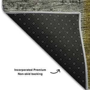HomeRoots 8' X 10' Cozy Coffee Gold Taupe Patchwork Area Rug - Washable, UV Protected & Stain Resistant Design 655184