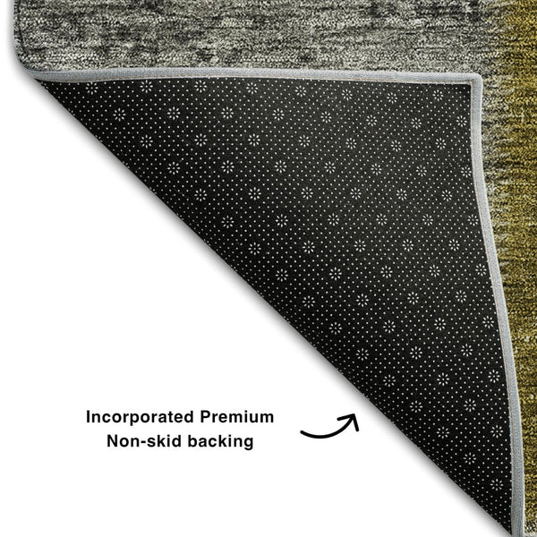 HomeRoots 8' X 10' Cozy Coffee Gold Taupe Patchwork Area Rug - Washable, UV Protected & Stain Resistant Design 655184