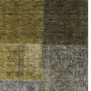 HomeRoots 8' X 10' Cozy Coffee Gold Taupe Patchwork Area Rug - Washable, UV Protected & Stain Resistant Design 655184