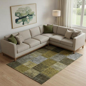 HomeRoots 9' X 12' Luxurious Coffee Gold Taupe Washable Area Rug - Durable, Stain-Resistant, UV Protected Design 655185
