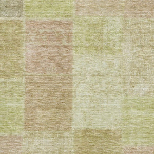 HomeRoots 8' X 10' Artichoke Green & Khaki Patchwork Rug - Stylish, Washable, UV-Protected for Everyday Use 655214