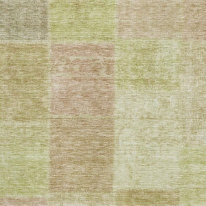 HomeRoots 10' X 14' Stylish Artichoke Green & Khaki Patchwork Washable Area Rug with UV Protection & Durability 655216