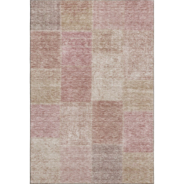 HomeRoots 9' X 12' Blush and Beige Washable Area Rug - Stylish, Durable Patchwork with UV Protection for Homes 655221