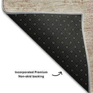 HomeRoots 9' X 12' Blush and Beige Washable Area Rug - Stylish, Durable Patchwork with UV Protection for Homes 655221