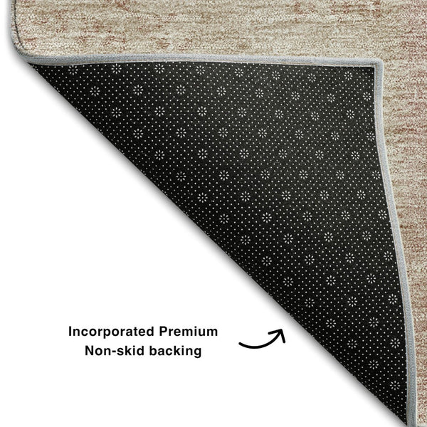 HomeRoots 9' X 12' Blush and Beige Washable Area Rug - Stylish, Durable Patchwork with UV Protection for Homes 655221