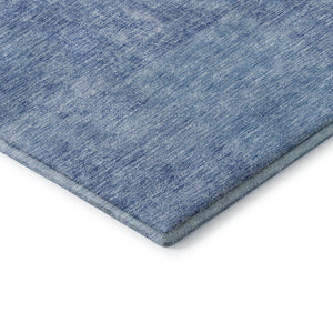 HomeRoots 5' X 8' Denim Blue & Ivory Patchwork Area Rug – Durable, Washable, UV-Protected for Modern Spaces 655224