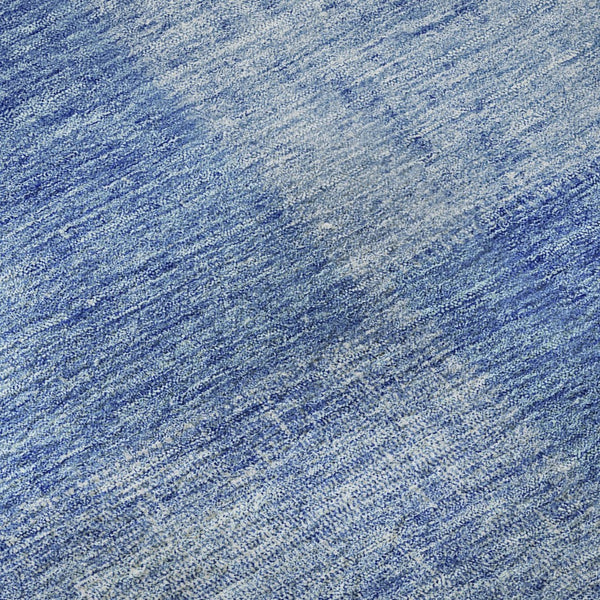 HomeRoots 5' X 8' Denim Blue & Ivory Patchwork Area Rug – Durable, Washable, UV-Protected for Modern Spaces 655224