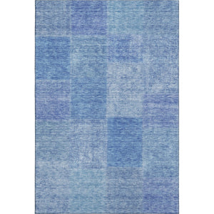 HomeRoots 8' X 10' Denim Blue & Ivory Patchwork Area Rug - Washable, Stain-Resistant, UV Protected & Cozy! 655226