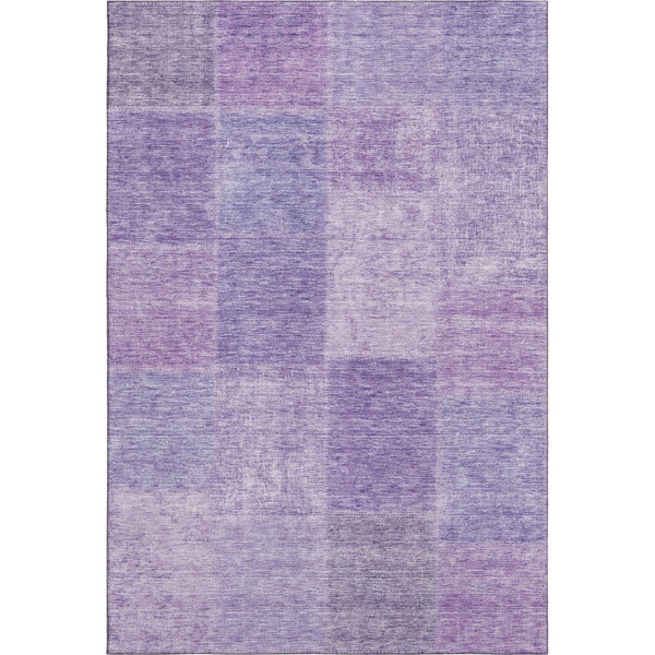 HomeRoots 5' X 8' Lavender & Purple Patchwork Area Rug - Durable, Washable, UV-Protected for High-Traffic Spaces 655230