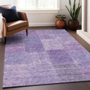 HomeRoots 5' X 8' Lavender & Purple Patchwork Area Rug - Durable, Washable, UV-Protected for High-Traffic Spaces 655230