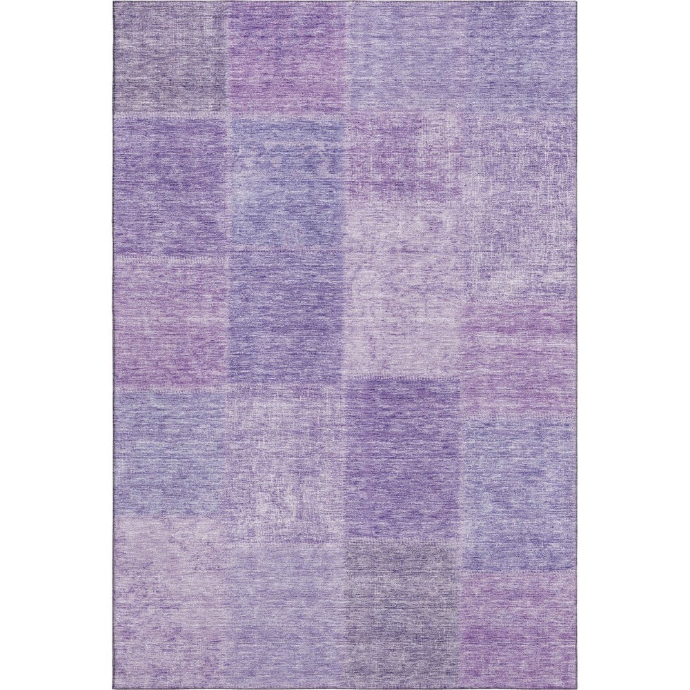 HomeRoots 8' X 10' Elegant Lavender & Purple Patchwork Area Rug - Washable, UV Protected, Stain Resistant Design 655232