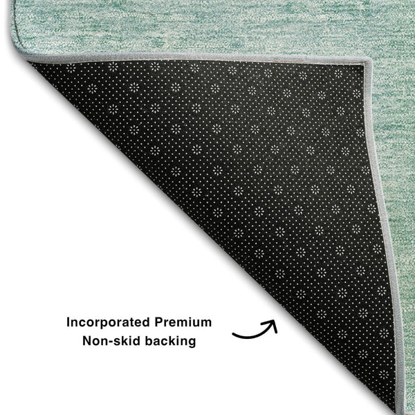 HomeRoots 5' X 8' Teal and Ivory Patchwork Area Rug - Washable, UV-Protected, Durable for High-Traffic Spaces 655236
