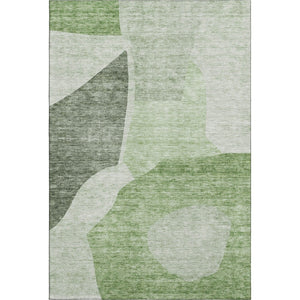 HomeRoots 10' Artichoke Green & Ivory Abstract Washable Area Rug - Durable, UV-Protected, Stylish Design for Homes 655246