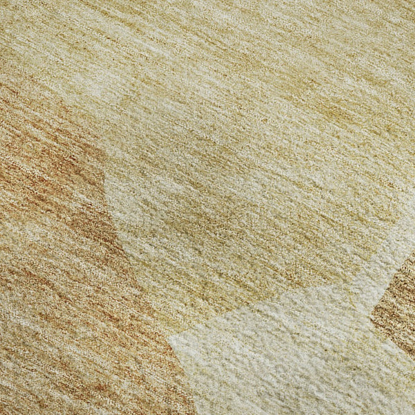 HomeRoots 9' X 12' Beige and Orange Abstract Washable Area Rug - Durable, UV-Protected, Perfect for High-Traffic Spaces 655251