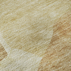 HomeRoots 10' X 14' Beige and Orange Abstract Area Rug – Washable, UV-Protected, Durable for Homes with Kids & Pets 655252