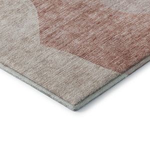 HomeRoots 8' Blush and Plum Abstract Round Rug - Washable, UV Protected, Stylish & Durable for Busy Homes 655255