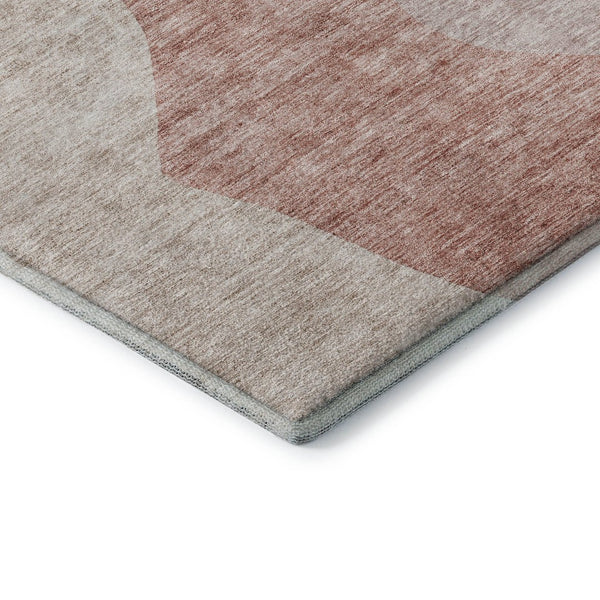 HomeRoots 8' Blush and Plum Abstract Round Rug - Washable, UV Protected, Stylish & Durable for Busy Homes 655255