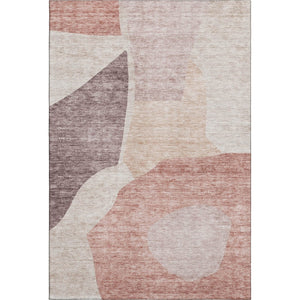 HomeRoots 8' X 10' Blush & Plum Abstract Area Rug - Washable, UV-Protected, Stylish, and Stain-Resistant Design! 655256