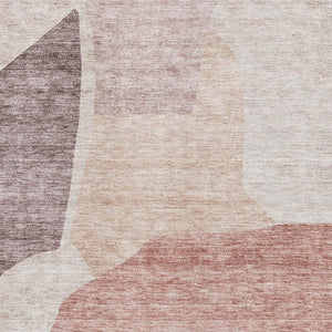 HomeRoots 9' X 12' Blush & Plum Abstract Area Rug - Washable, UV Protection, Kid & Pet Friendly, Stylish Design 655257