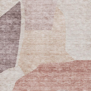 HomeRoots 10' Blush and Plum Abstract Area Rug - Washable, UV Protected, Ideal for Kids & Pets, 10x14 ft 655258