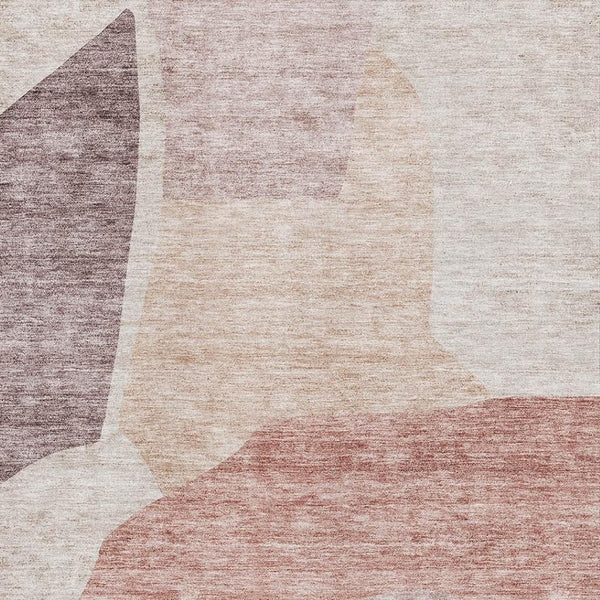 HomeRoots 10' Blush and Plum Abstract Area Rug - Washable, UV Protected, Ideal for Kids & Pets, 10x14 ft 655258