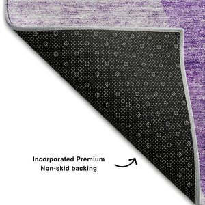 HomeRoots 8' X 10' Eggplant and Ivory Abstract Area Rug - Washable, Stain Resistant & UV Protected for Homes 655268