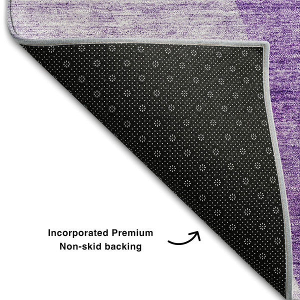 HomeRoots 8' X 10' Eggplant and Ivory Abstract Area Rug - Washable, Stain Resistant & UV Protected for Homes 655268
