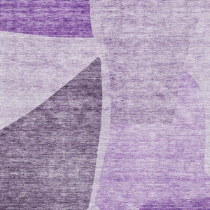 HomeRoots 8' X 10' Eggplant and Ivory Abstract Area Rug - Washable, Stain Resistant & UV Protected for Homes 655268
