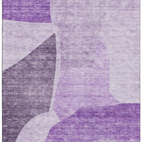 HomeRoots 9' X 12' Eggplant Abstract Area Rug - Stylish Washable Design with UV Protection for High Traffic Homes 655269