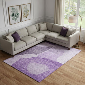 HomeRoots 10' X 14' Eggplant and Ivory Abstract Area Rug - Washable, UV-Protected, Perfect for High-Traffic Homes 655270