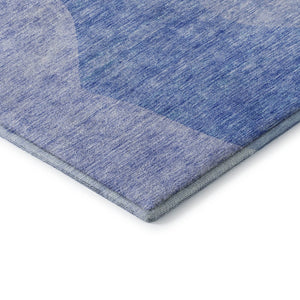 HomeRoots 5' X 8' Navy Blue & Ivory Abstract Area Rug - Washable, UV Protected, Durable & Stain Resistant Design 655278
