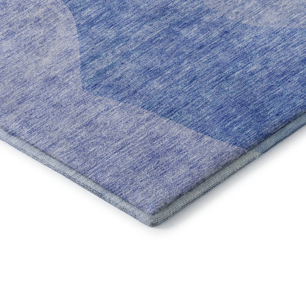 HomeRoots 5' X 8' Navy Blue & Ivory Abstract Area Rug - Washable, UV Protected, Durable & Stain Resistant Design 655278