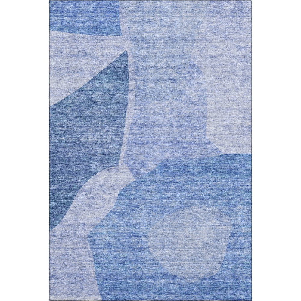 HomeRoots 10' Navy Blue & Ivory Abstract Area Rug – Washable, UV-Protected, Perfect for High-Traffic Spaces! 655282