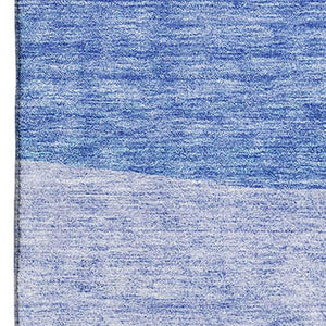 HomeRoots 10' Navy Blue & Ivory Abstract Area Rug – Washable, UV-Protected, Perfect for High-Traffic Spaces! 655282